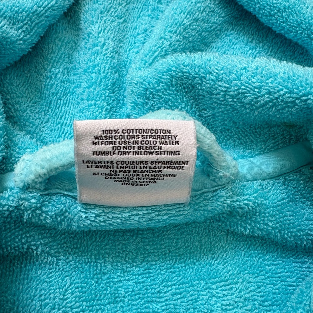 Lacoste Turquoise Hooded Terry Robe - Picture 5 of 6